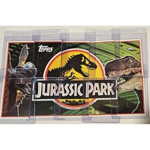 1993 JURASSIC PARK Complete STICKER / PUZZLE CHASE CARD SET 1 -11 Topps DINOSAUR